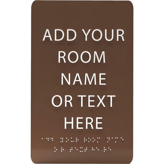 ADA CENTRAL SIGNS - 6" x 9" Custom ADA Plaque Sign - ADA Compliant Tactile Graphics Grade 2 Braille Text | Personalized Wall Mount Plastic Sign For School, Office, Businesses, Apartment and Restaurant