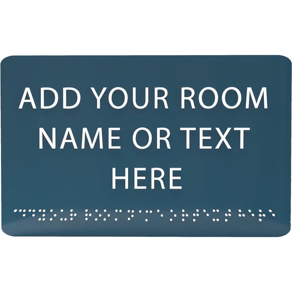 ADA CENTRAL SIGNS - 9" X6" Personalized Custom Sign - ADA Compliant Tactile Graphics Grade 2 Braille Text Acrylic Wall Signs - Add Your Room Name Text Sign for Home School Office Business Workplace