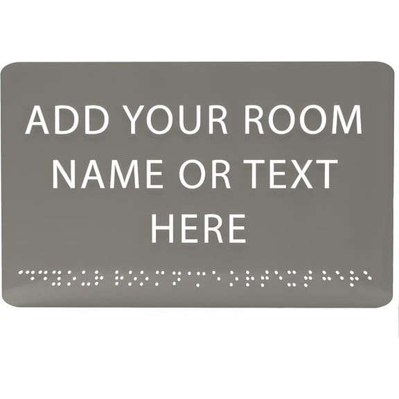 ADA CENTRAL SIGNS - 9" X6" Personalized Custom Sign - ADA Compliant Tactile Graphics Grade 2 Braille Text Acrylic Wall Signs - Add Your Room Name Text Sign for Home School Office Business Workplace