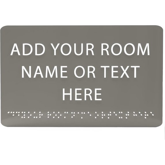 ADA CENTRAL SIGNS - 9" X6" Personalized Custom Sign - ADA Compliant Tactile Graphics Grade 2 Braille Text Acrylic Wall Signs - Add Your Room Name Text Sign for Home School Office Business Workplace