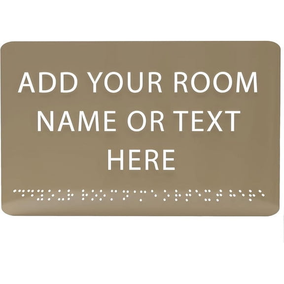 ADA CENTRAL SIGNS - 9" X6" Personalized Custom Sign - ADA Compliant Tactile Graphics Grade 2 Braille Text Acrylic Wall Signs - Add Your Room Name Text Sign for Home School Office Business Workplace