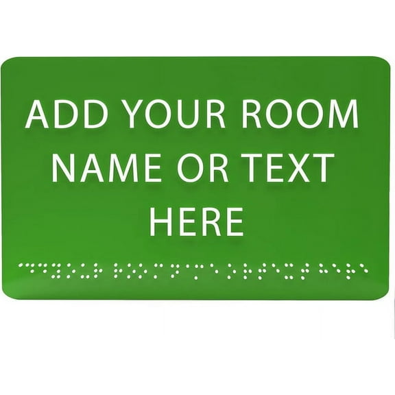 ADA CENTRAL SIGNS - 9" X6" Personalized Custom Sign - ADA Compliant Tactile Graphics Grade 2 Braille Text Acrylic Wall Signs - Add Your Room Name Text Sign for Home School Office Business Workplace