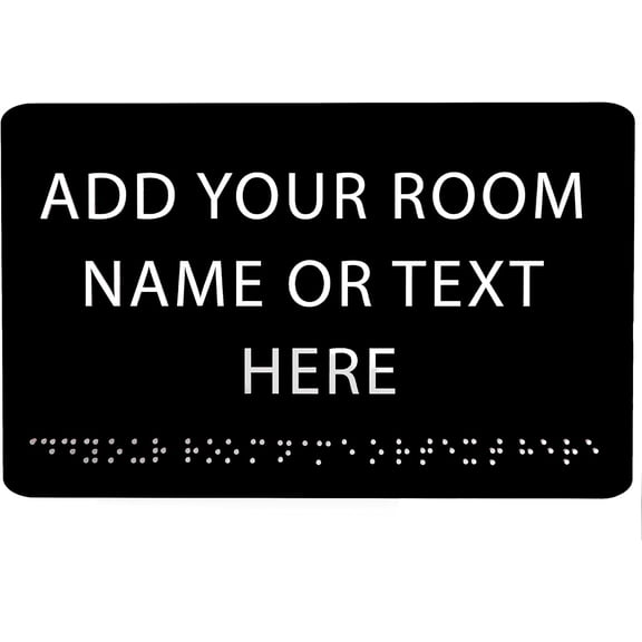 ADA CENTRAL SIGNS - 9" X6" Personalized Custom Sign - ADA Compliant Tactile Graphics Grade 2 Braille Text Acrylic Wall Signs - Add Your Room Name Text Sign for Home School Office Business Workplace