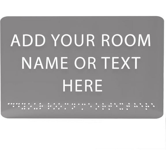 ADA CENTRAL SIGNS - 9" X6" Personalized Custom Sign - ADA Compliant Tactile Graphics Grade 2 Braille Text Acrylic Wall Signs - Add Your Room Name Text Sign for Home School Office Business Workplace