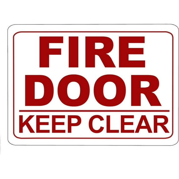 ADA CENTRAL SIGNS - Fire Door Keep Clear Sign - ADA Compliant Digitally Printed Text Wall Signs - Keep Closed Emergency Safety Fire Protection System for Warehouse, Work Site - Plastic 3.5” x 5”