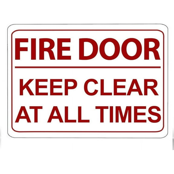 ADA CENTRAL SIGNS - Fire Door Keep Clear At All Times Sign - ADA Compliant Digitally Printed Text Wall Signs - Emergency Safety Fire Protection System for Warehouse, Work Site - Vinyl 5” x 7”