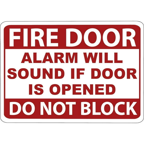 ADA CENTRAL SIGNS - Fire Door Keep Closed Sign - ADA Compliant Digitally Printed Text Wall Sign - Alarm Will Sound If Door Is Opened, Do Not Block Emergency Safety Signs Plastic 7” x 10” White & Red