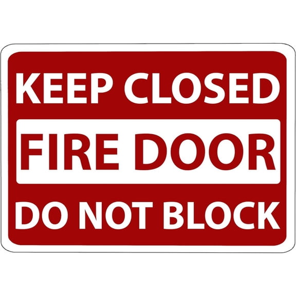 ADA CENTRAL SIGNS - Fire Door Keep Closed Sign - ADA Compliant Digitally Printed Text Wall Sign - Do Not Block Emergency Evacuation, Safety Signs for Offices, Hospitals - Vinyl 5” x 7” White & Red