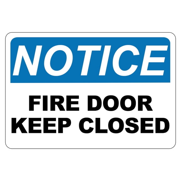 ADA CENTRAL SIGNS - Notice Fire Door Keep Closed Sign - ADA Compliant Digitally Printed Text Wall Signs - Emergency Access OSHA Safety Evacuation Security Sign for indoors & outdoors