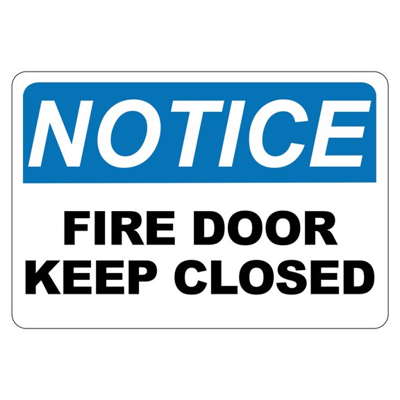 ADA CENTRAL SIGNS - Notice Fire Door Keep Closed Sign - ADA Compliant Digitally Printed Text Wall Signs - Emergency Access OSHA Safety Evacuation Security Sign for indoors & outdoors