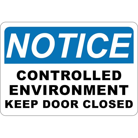 ADA CENTRAL SIGNS - Notice Overhead Door Must Remain Closed When Not in Use Sign - ADA Compliant Digitally Printed Text Wall Signs - OSHA Safety Security Weather Protection Signs - Vinyl – 5” x 3.5”