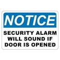thumbnail image 1 of ADA CENTRAL SIGNS - Notice Security Alarm Will Sound if Door is Opened Sign - ADA Compliant Digitally Printed Text Wall Signs - OSHA Security, Safety Sign for Office, Worksite, 1 of 7