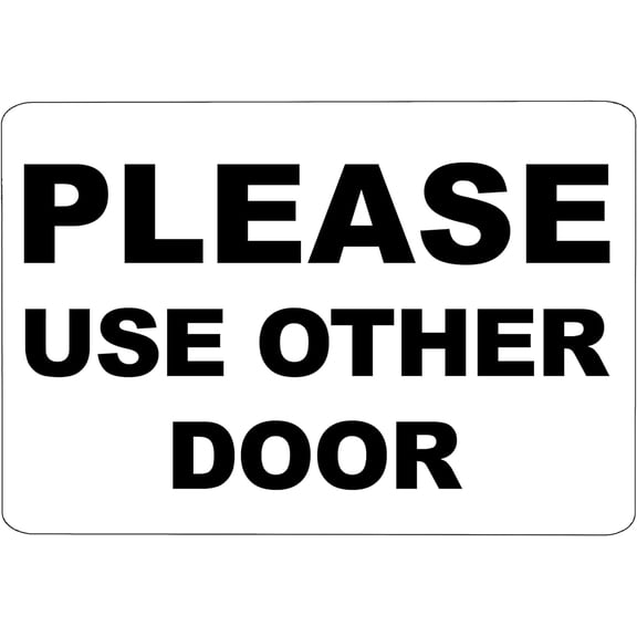ADA CENTRAL SIGNS - OSHA Warning Please Use Other Door Sign - ADA Compliant Digitally Printed Text Wall Sign - Fire Safety Evacuation Signs for Warehouse, Work Site - Black on White - Vinyl 14” x 10”