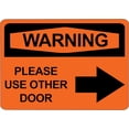 thumbnail image 1 of ADA CENTRAL SIGNS - OSHA Warning Please Use Other Door Sign with Right Arrow - ADA Compliant Digitally Printed Text Wall Sign - Fire Safety Evacuation Signs for Warehouse, Work Site Plastic 10” x 7”, 1 of 7