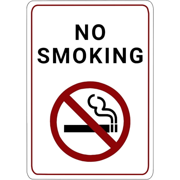 ADA CENTRAL SIGNS - No Smoking Sign with Bottom Pictogram - ADA Compliant Digitally Printed Text Wall Sign - Smoke-Free Area Signs for Office, Business, Hotel, & Restaurant - Vinyl 3.5” x 5”