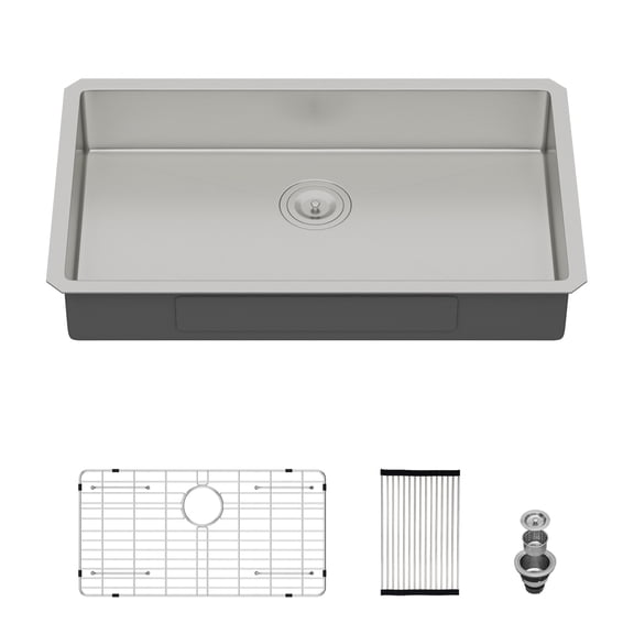 ADA-COMPLIANT Kitchen Sink, 30 Inch Undermount Sink 5.5-Inch Low Depth ADA Compliant Single Bowl 16 Gauge Stainless Steel 30 x 18 x 5.5 Inch Handmade Sinks Basin