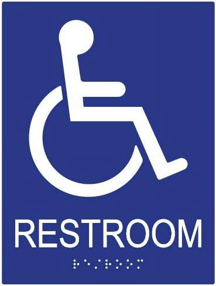 ADA Compliant Accessible Symbol Restroom Wall Sign - 6x8 (Blue) | 1/32 ...