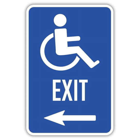 ADA Exit Metal Aluminum Sign Size: 8 x 12 Inch