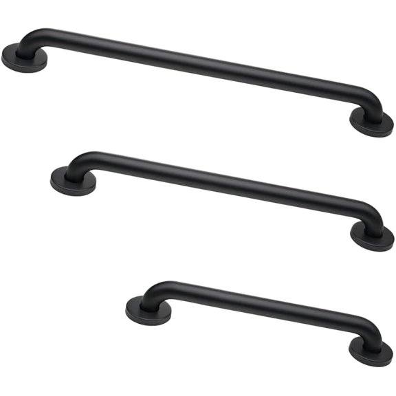 ADA Grab Bar Bundle, Matte Black, Pack of 3, 18/36/42 in