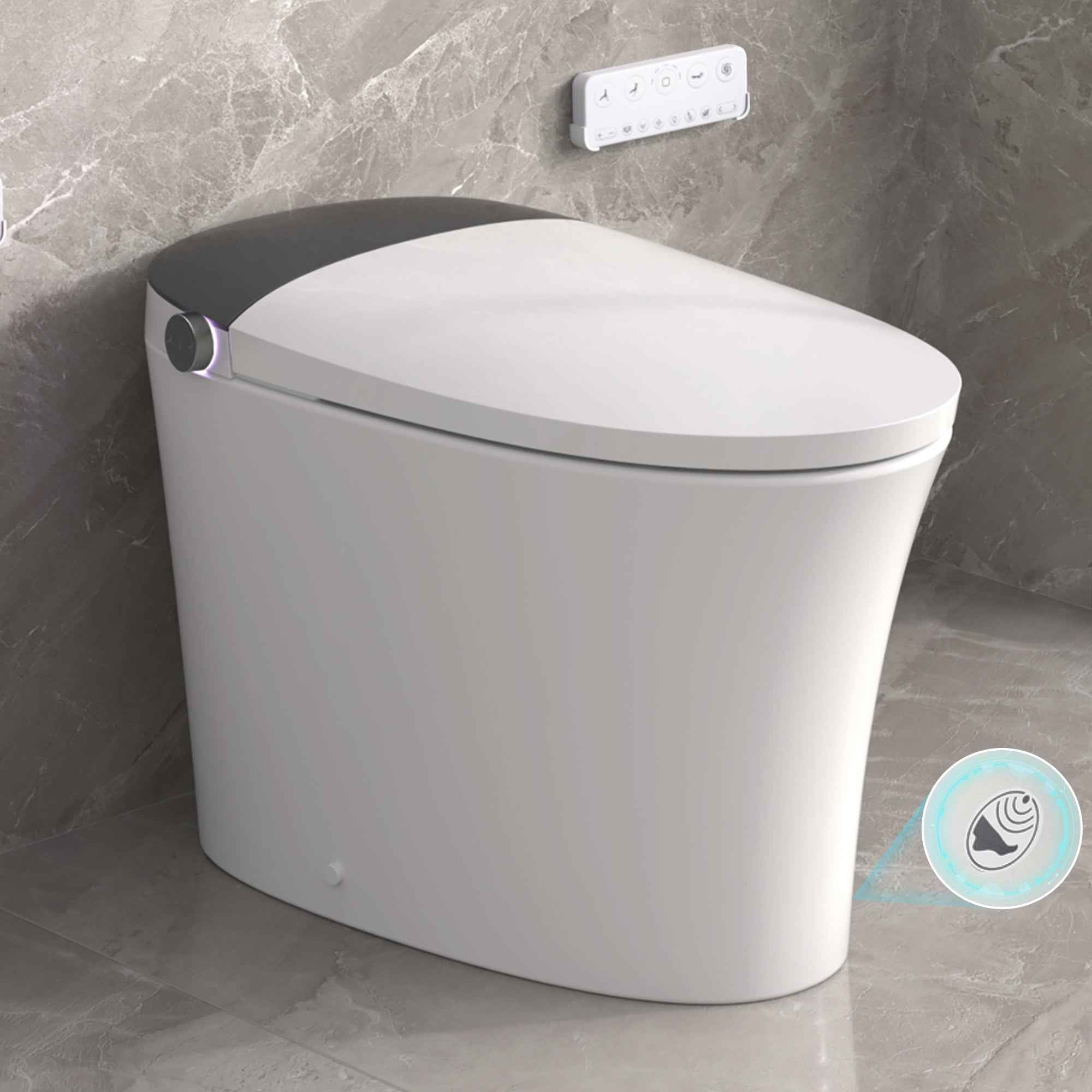 ADA Height Smart Bidet Toilet with Heated Seat, Auto Flush, Warm Air Dryer, and Multiple Wash Modes