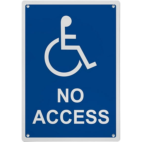 ADA No Access Sign - 8"x12" OSHA Compliant Accessibility Sign, Weatherproof Plastic UV Resistant, Easy-to-Read Signage