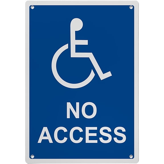 ADA No Access Sign - 8"x12" OSHA Compliant Accessibility Sign, Weatherproof Plastic UV Resistant, Easy-to-Read Signage