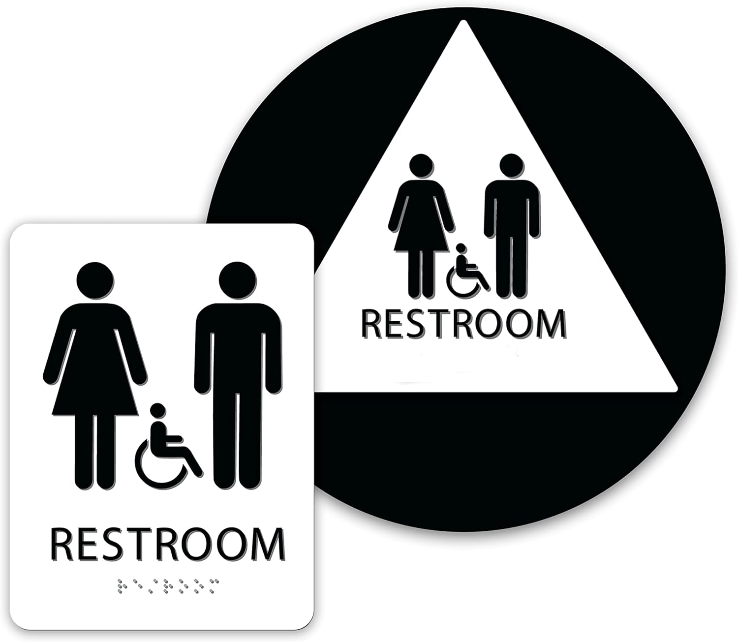ADA SIGNS Unisex Bathroom Sign Bundle With Braille For Your Business