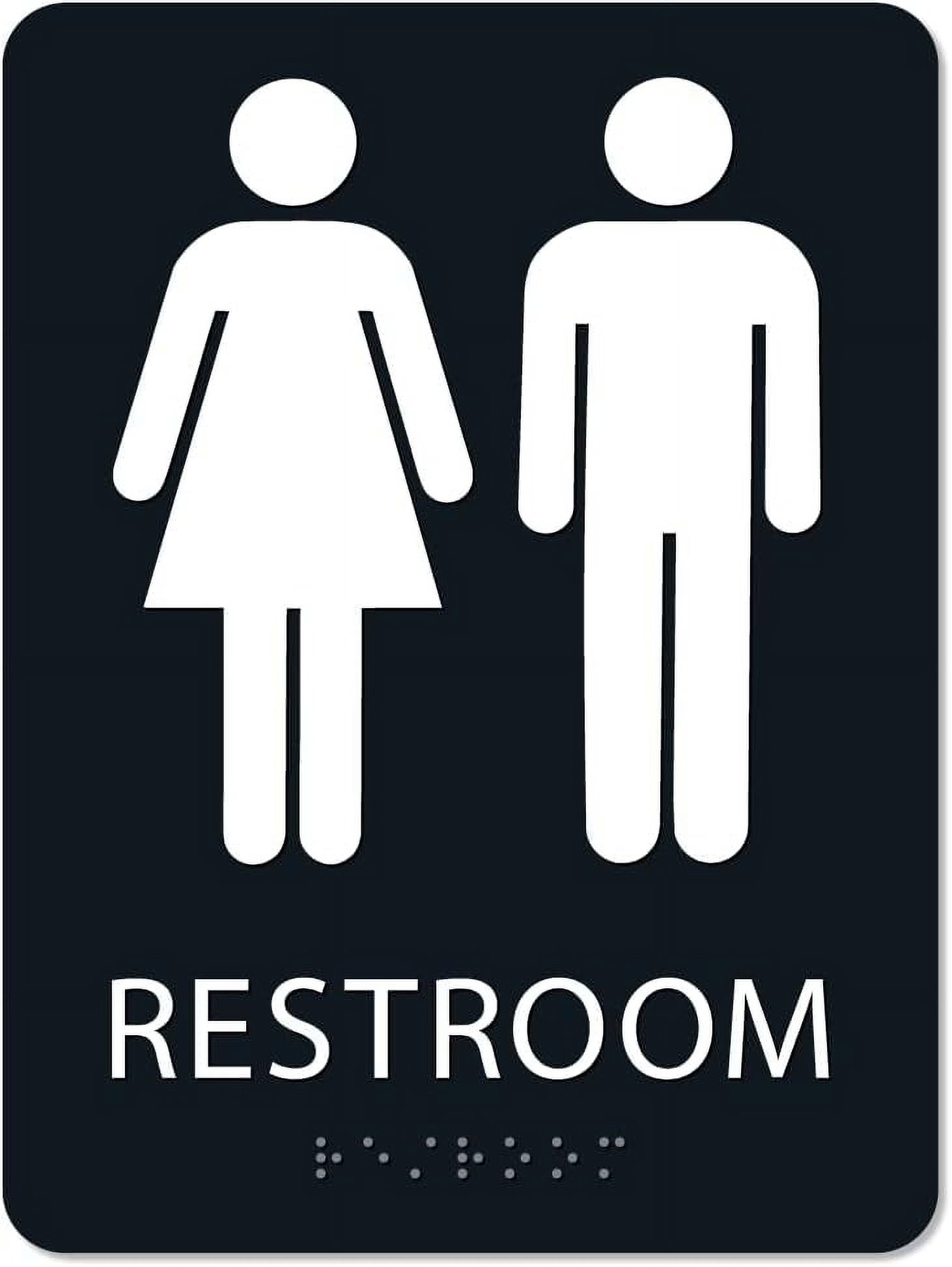 ADA SIGNS Unisex Bathroom Sign With Braille For Your Business, 8X6