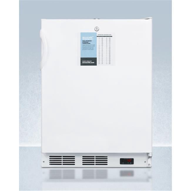 ADA compliant 24" wide auto defrost commercial all-refrigerator with lock, digital thermostat, internal fan, and access port for user-provided monitoring equipment