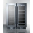 thumbnail image 1 of ADA compliant built-in or freestanding dual zone wine/beverage center with French door swing, seamless stainless steel trimmed glass doors, and stainless steel cabinet, 1 of 5