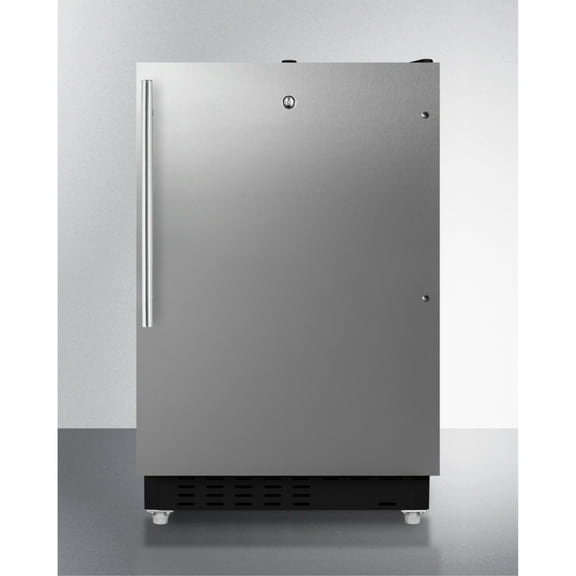 ADA compliant built-in or freestanding 20 Inches wide refrigerator-freezer for residential use with lock