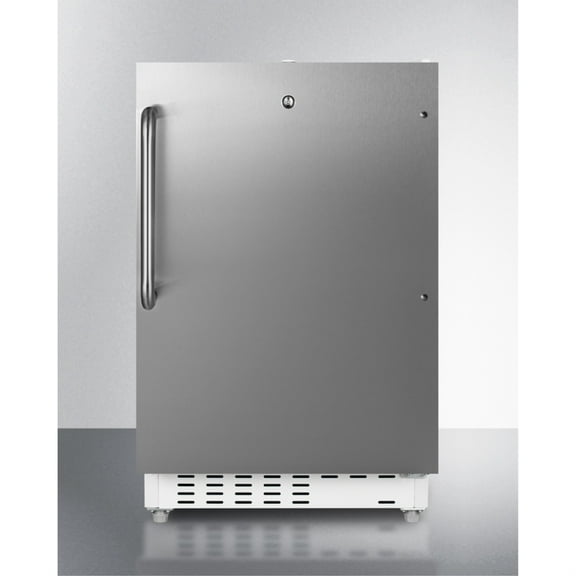 ADA compliant built-in or freestanding 20 Inches wide refrigerator-freezer for residential use with lock