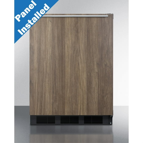 ADA compliant built-in undercounter refrigerator-freezer for residential use, cycle defrost with a deluxe interior and pre-installed wood panel on the door