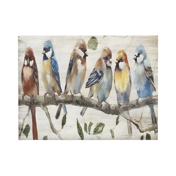 ADALE Abstract Birds Canvas Wall Art: Colorful Birds on Wire Picture Sparrow Painting Artwork for Living Room Unframed 20x24 Inch