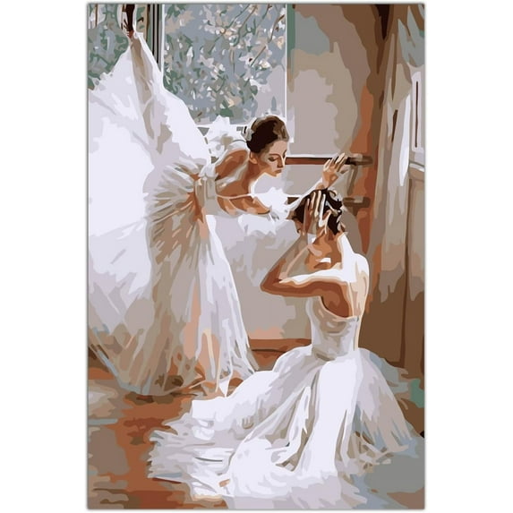ADALE Ballerina Poster Canvas Oil Painting Wall Art Picture Print Modern Living Room Dance Room Decoration Poster Unframed 20x16 Inch