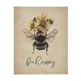 thumbnail image 1 of ADALE Bee Happy Vintage Framed Canvas Prints Wall Art Bee Yourself Cute Animal Canvas Picture Decor for Living Room Bedroom Office Unframed 16x12 Inch, 1 of 7
