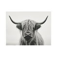 thumbnail image 1 of ADALE Black and White Highland Cow Canvas Wall Art Animal Painting Print Rustic Longhorn Cattle Pictures Farmhouse Decor Unframed 20x24 Inch, 1 of 4