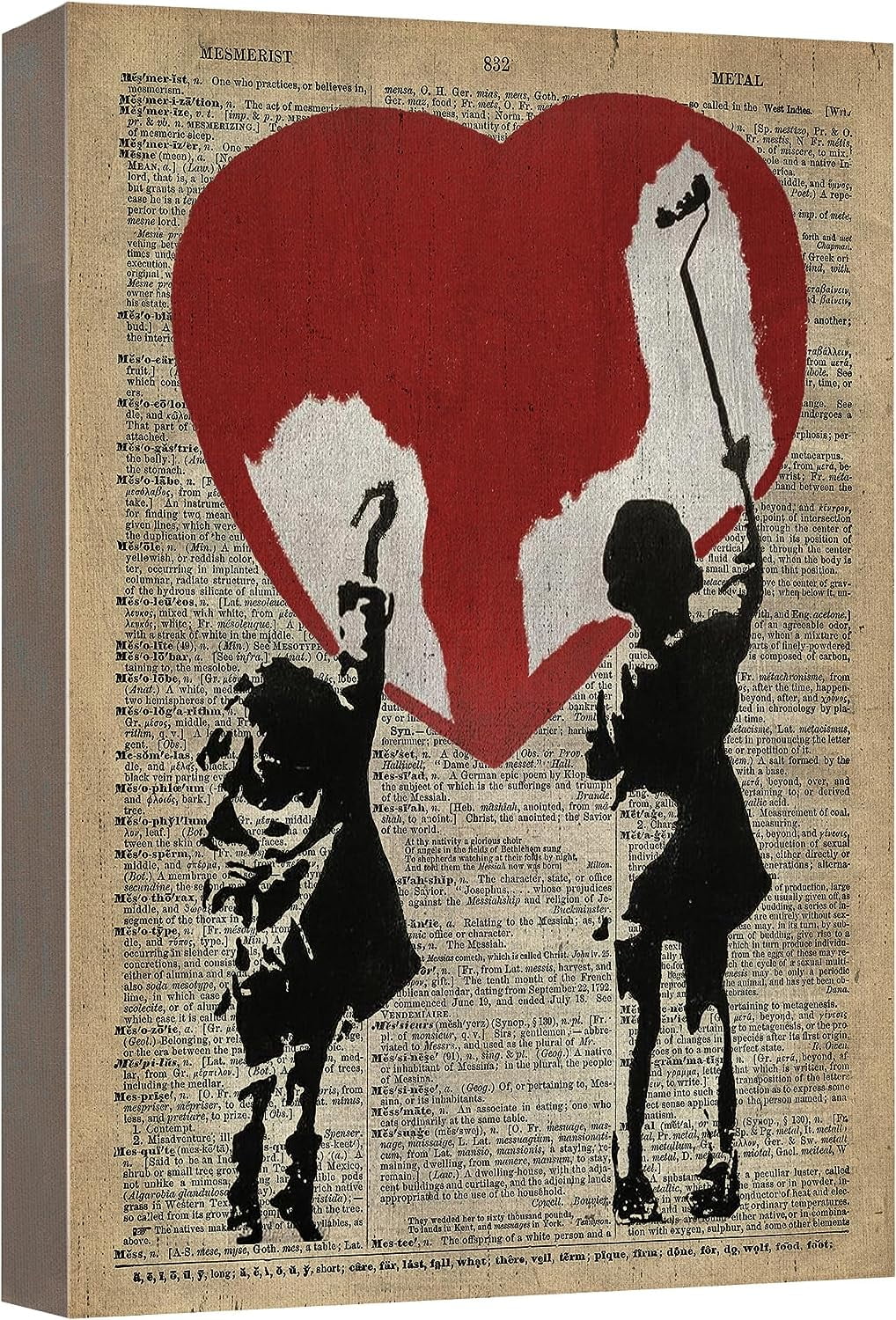 ADALE Canvas Print Wall Art Banksy Panda with Handguns on Wall Cities ...