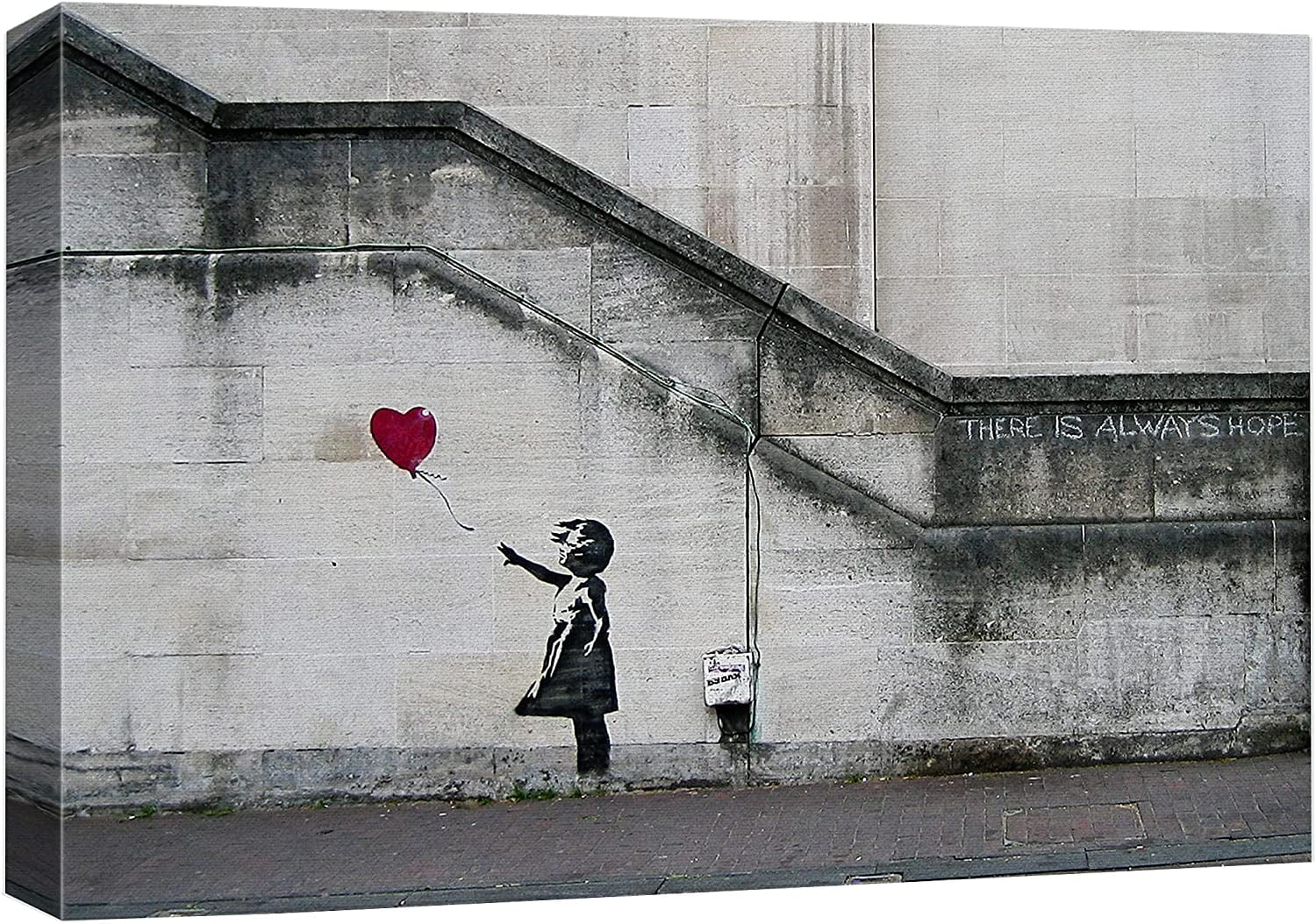 ADALE Canvas Print Wall Art Banksy Panda with Handguns on Wall Cities ...