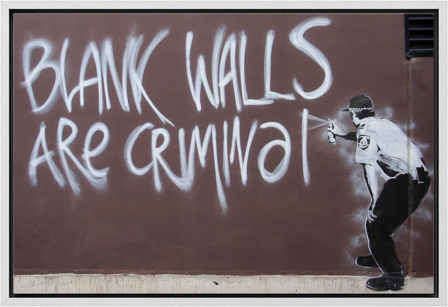 ADALE Canvas Print Wall Art Banksy Panda with Handguns on Wall Cities ...