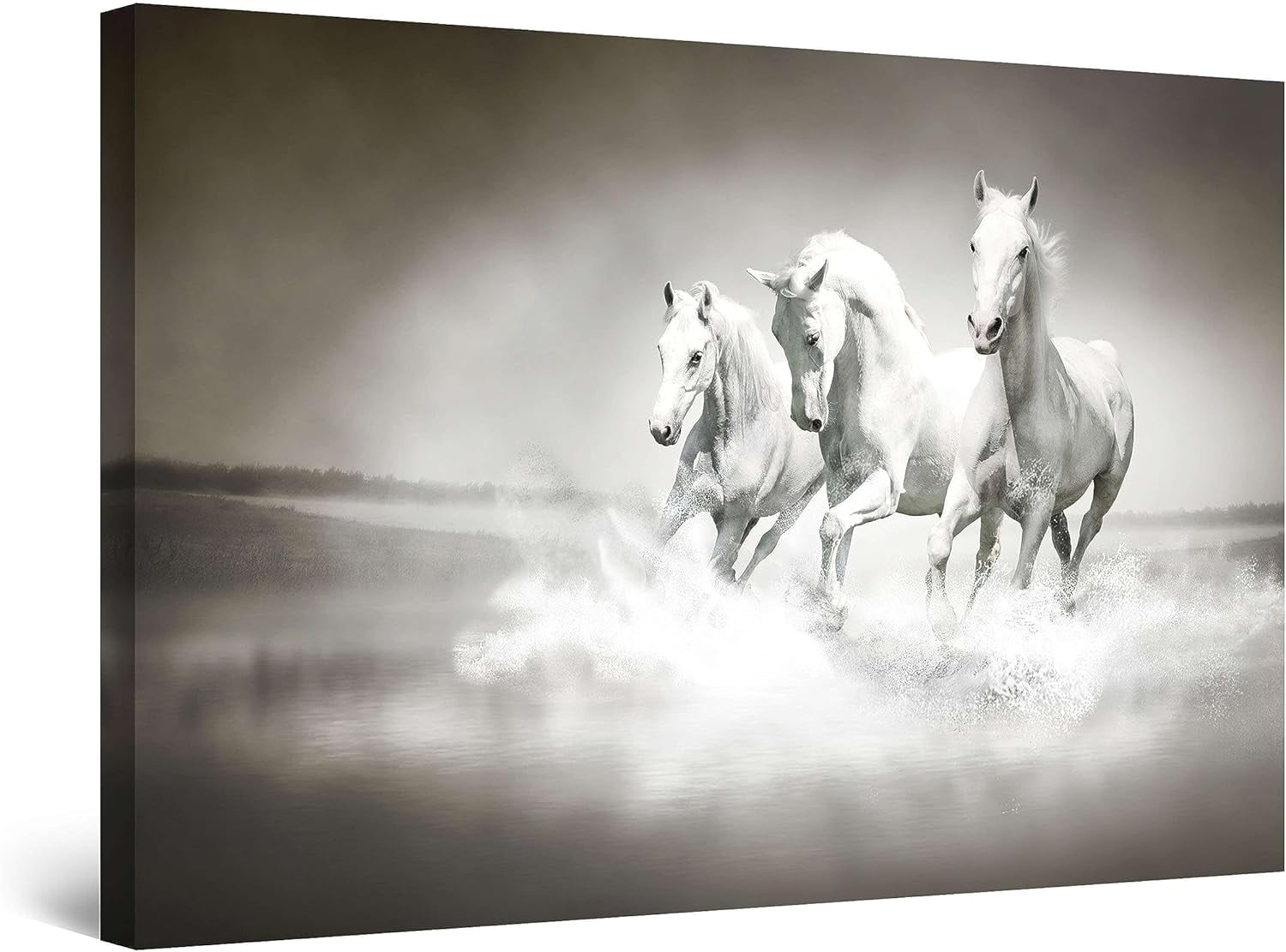 ADALE Canvas Wall Art Decor Horses Running in the Sand Animal Painting