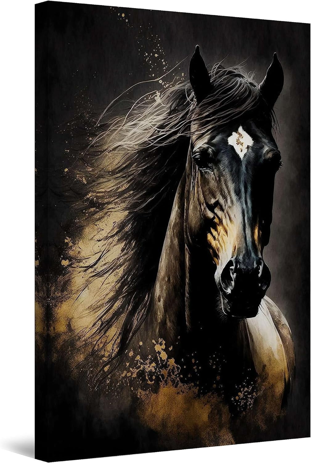 ADALE Canvas Wall Art Decor Horses Running in the Sand Animal Painting