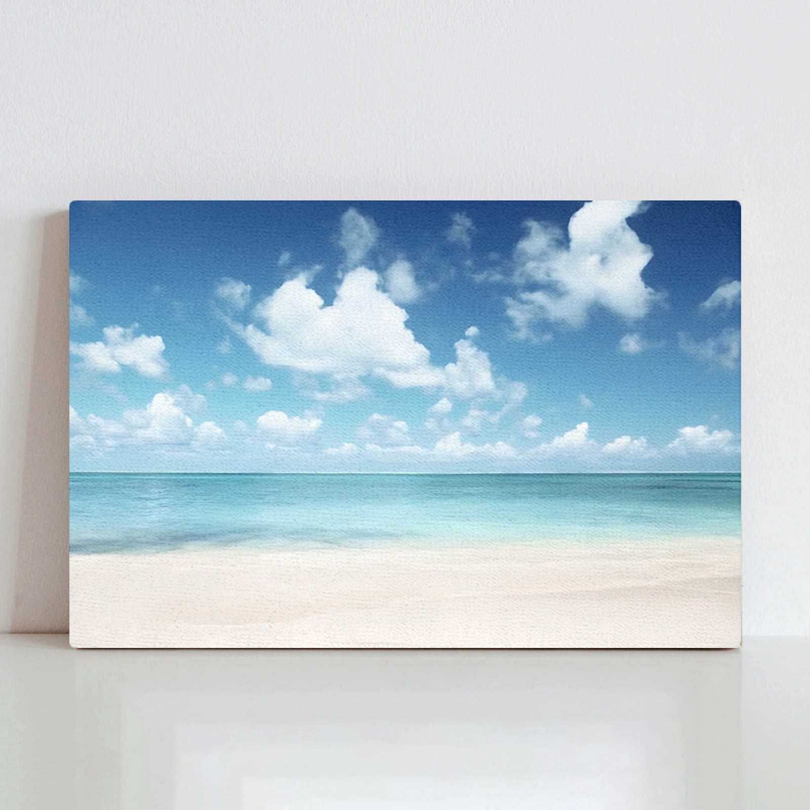 ADALE Caribbean Beach Sand & Sea Canvas Wall Art Picture Print Framed ...