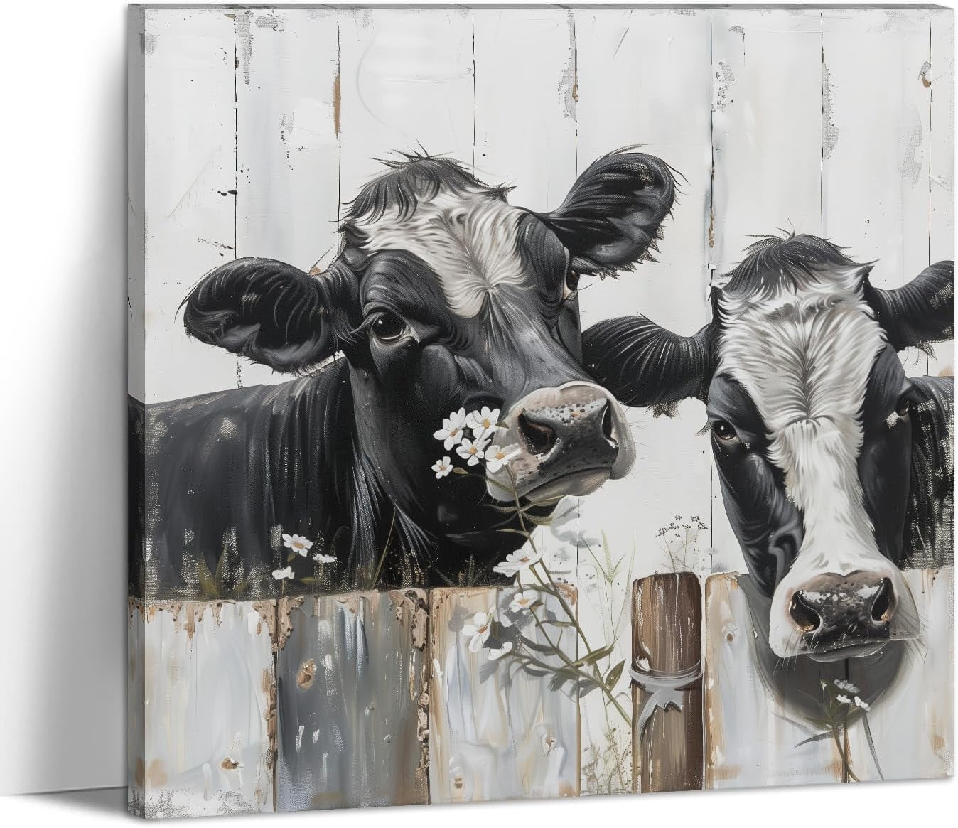 ADALE Cow Canvas Art Farmhouse Wall Decor Couple Cow Picture Funny Farm