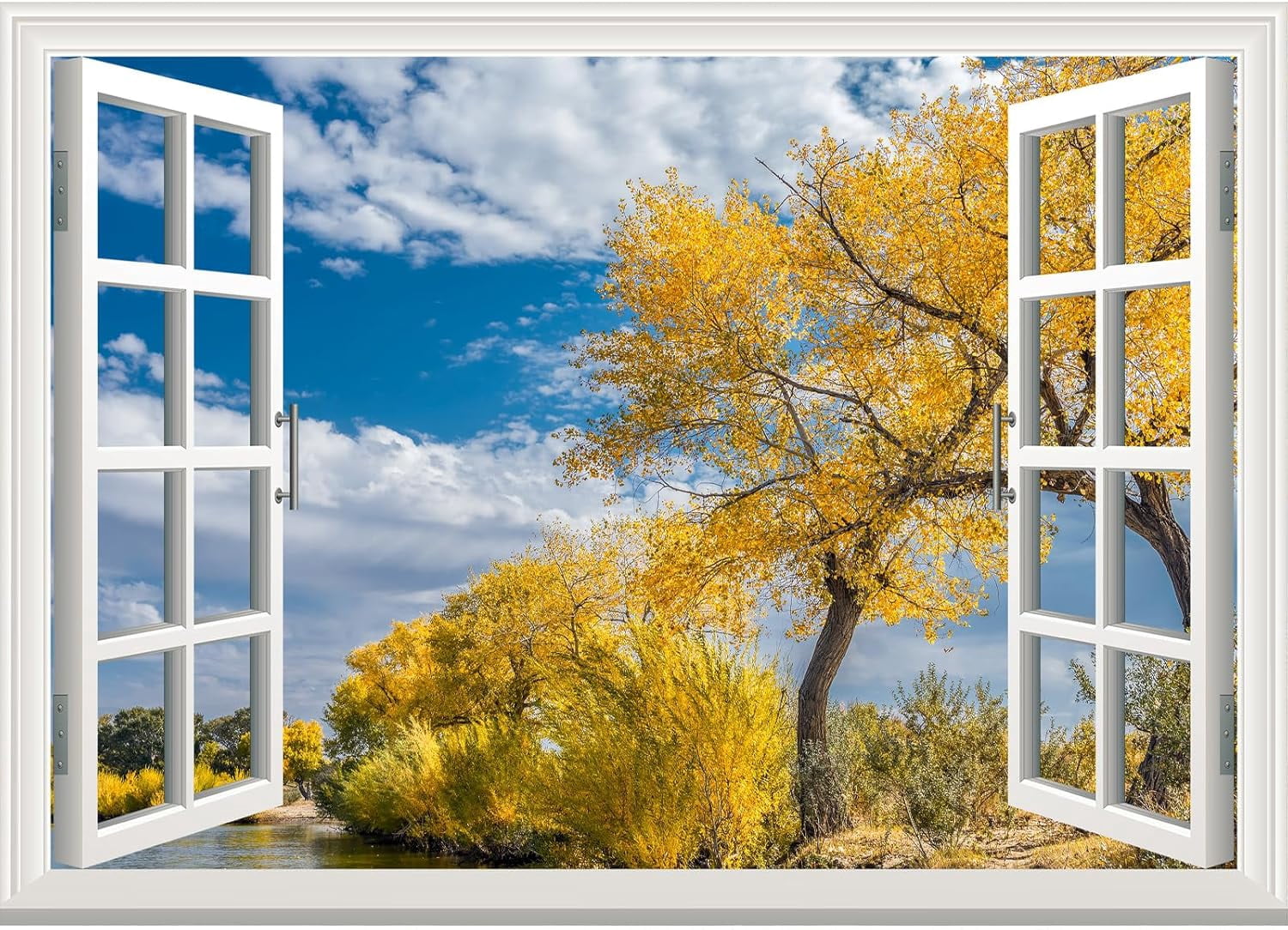 ADALE Fake Window Wall Mural Print Painting Posters Canvas Print ...