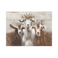 thumbnail image 1 of ADALE Goat Wall Art Framed Decor: Bathroom Farmhouse Country Animal Portrait Wood Painting Artwork Rustic Farm Lamb with Flower Crown Print Picture for Bedroom Home Unframed 11x14 Inch, 1 of 7