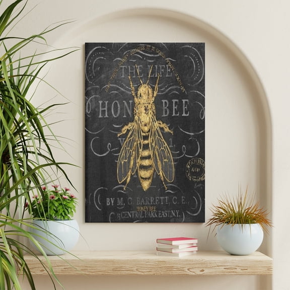 ADALE Honey Bee Canvas Wall Art Print by Chad Barrett, Home Decor, Quote, Wildlife Artwork Framed 20x24 Inch