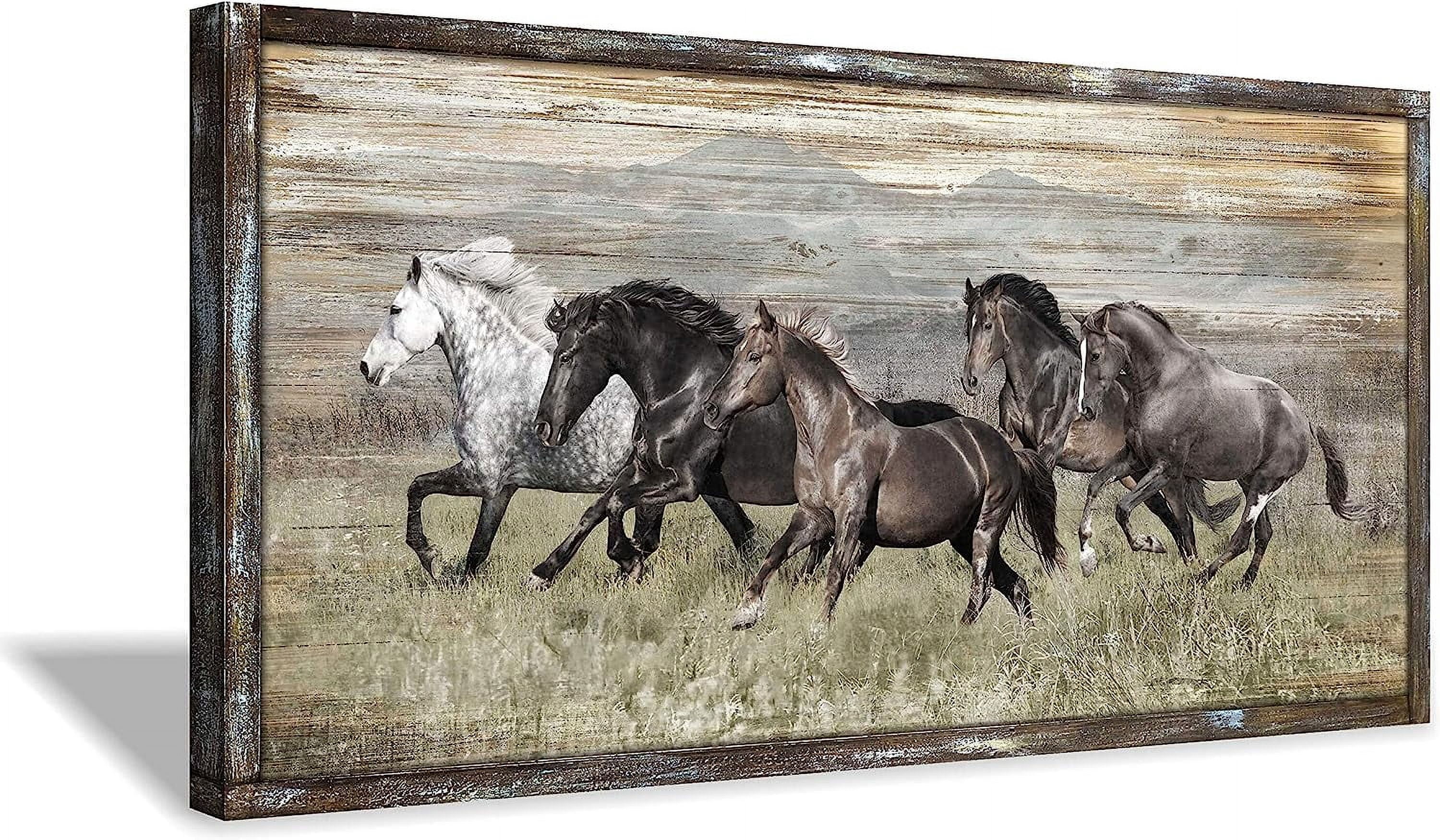 ADALE Horses Picture Wall Decor: Modern Running Wildlife Horse Animal ...