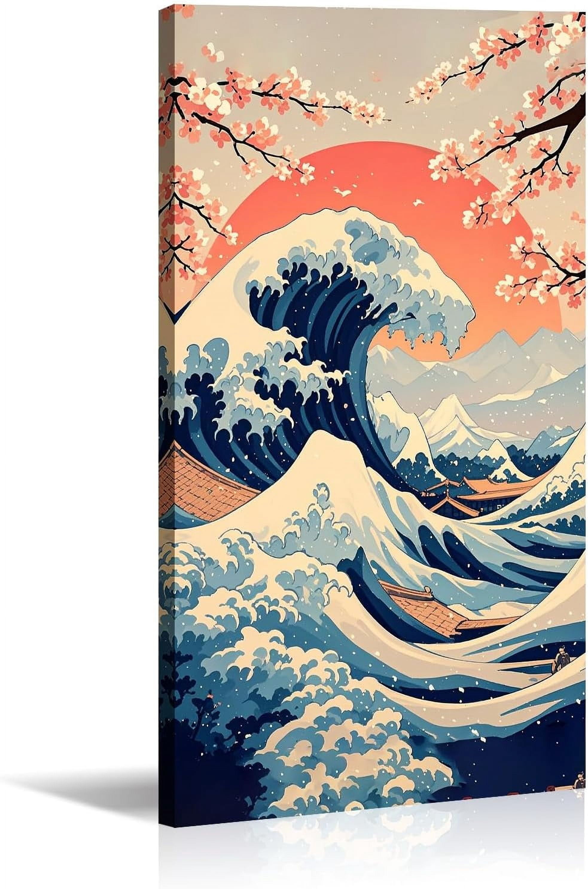 ADALE Japanese Canvas Wall Art Mount Fuji Asian Landscape Picture ...
