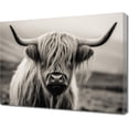 thumbnail image 1 of ADALE Large Black and White Highland Cow Canvas Wall Art Longhorn Highland Cow Picture Prints Farmhouse Cow Portrait for Home Decor Framed 24x20 Inch, 1 of 6